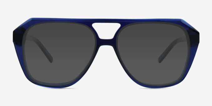 Sea Bleu marine Matériaux biosourcésMontures de lunettes de vue d'EyeBuyDirect, Avec des Verres Teintés