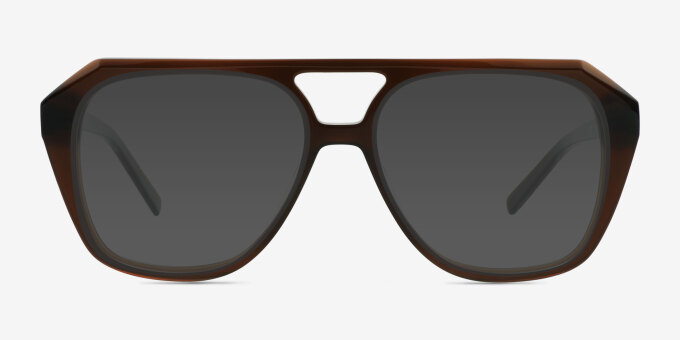 Sea Chocolate Alternative MaterialsEyeglass Frames from EyeBuyDirect, with Tinted Lenses