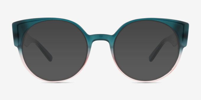 Tsunami Green Pink Alternative MaterialsEyeglass Frames from EyeBuyDirect, with Tinted Lenses