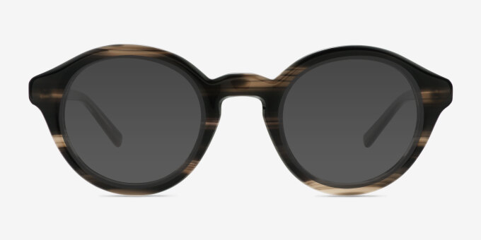 Miles Striped Brown Alternative MaterialsEyeglass Frames from EyeBuyDirect, with Tinted Lenses