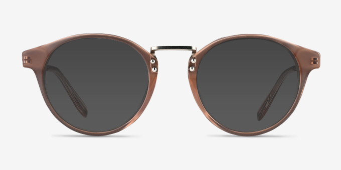 Get Lucky Brown & Silver Acetate, MetalEyeglass Frames from EyeBuyDirect, with Tinted Lenses