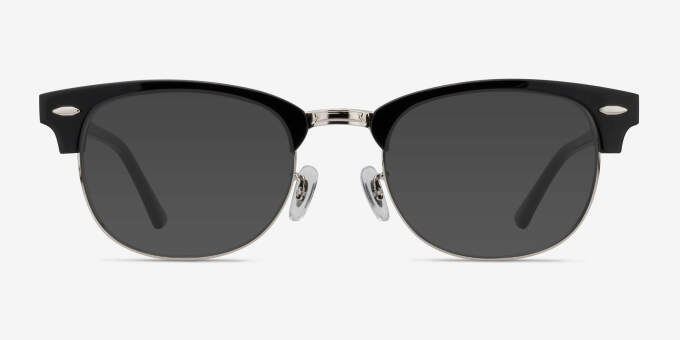 Sweet Janet Black Silver Acetate, MetalEyeglass Frames from EyeBuyDirect, with Tinted Lenses
