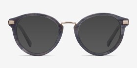 Yuke Gris foncé Acetate-metal Montures de lunettes de vue d'EyeBuyDirect, with Tinted Lenses