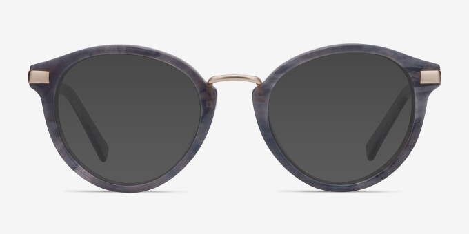 Yuke Dark Gray Acetate, MetalEyeglass Frames from EyeBuyDirect, with Tinted Lenses
