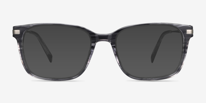 Motion Gray Striped Acetate, MetalEyeglass Frames from EyeBuyDirect, with Tinted Lenses