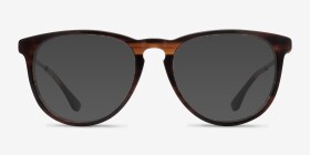 Ultraviolet Brown Striped Acetate-metal Montures de lunettes de vue d'EyeBuyDirect, with Tinted Lenses