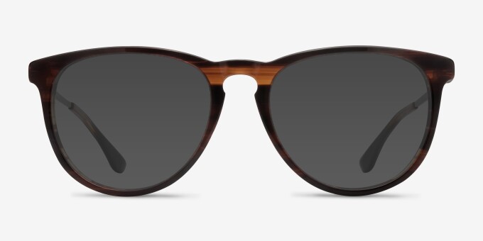 Ultraviolet Brown Striped Acetate, MetalEyeglass Frames from EyeBuyDirect, with Tinted Lenses