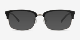 Wizard Noir Acetate-metal Montures de lunettes de vue d'EyeBuyDirect, with Tinted Lenses