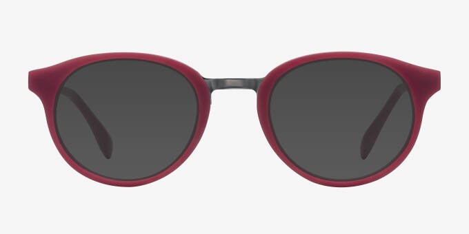 Aisu Matte Burgundy MetalEyeglass Frames from EyeBuyDirect, with Tinted Lenses