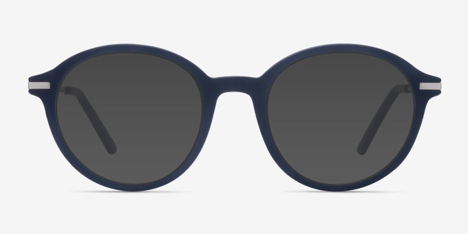 Juno Matte Navy MetalEyeglass Frames from EyeBuyDirect, with Tinted Lenses