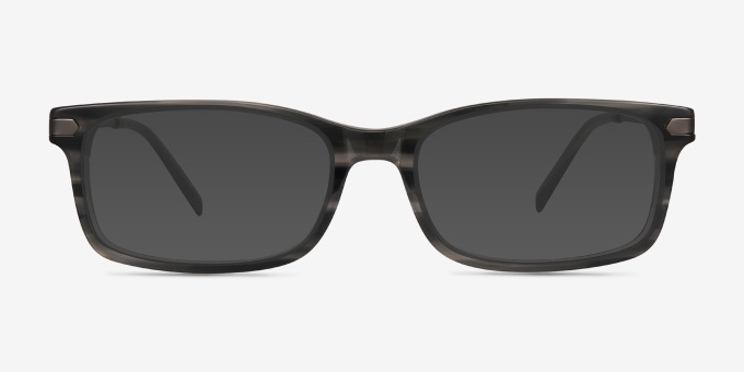 Requiem Gray Striped Acetate, MetalEyeglass Frames from EyeBuyDirect, with Tinted Lenses