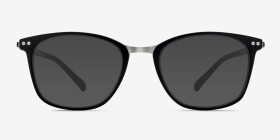 Savannah Matte Black Plastic-metal Montures de lunettes de vue d'EyeBuyDirect, with Tinted Lenses
