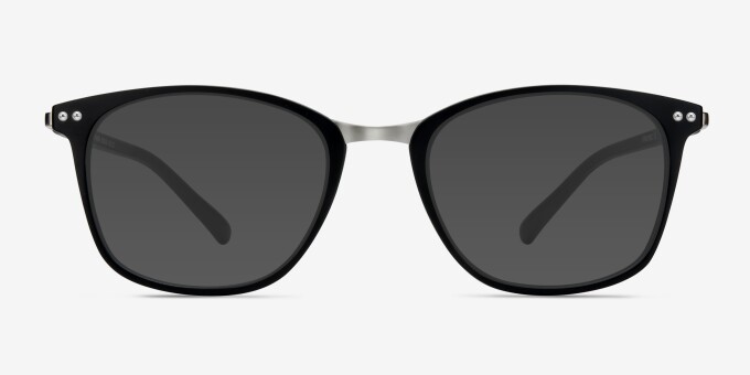 Savannah Matte Black Plastic, MetalEyeglass Frames from EyeBuyDirect, with Tinted Lenses