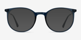 Marilou Clear Cobalt Plastic-metal Montures de lunettes de vue d'EyeBuyDirect, with Tinted Lenses