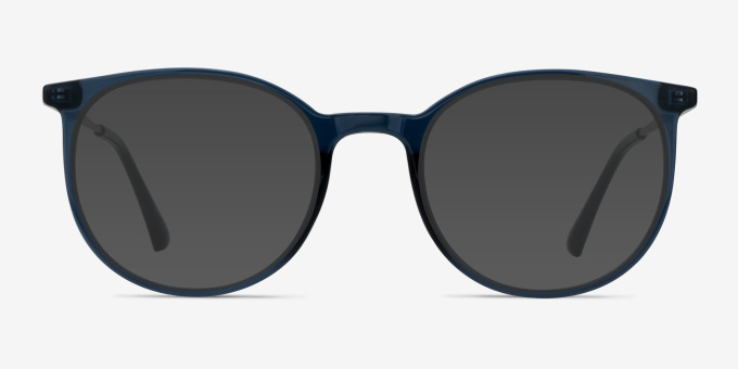 Marilou Clear Cobalt Plastic, MetalEyeglass Frames from EyeBuyDirect, with Tinted Lenses