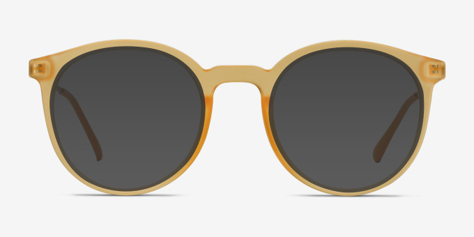 Grin Matte Yellow Plastic, MetalEyeglass Frames from EyeBuyDirect, with Tinted Lenses