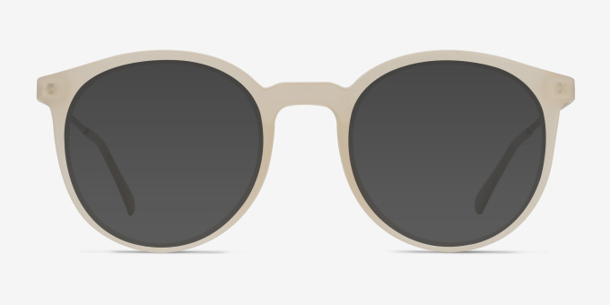 Grin Matte Clear Plastic, MetalMontures de lunettes de vue d'EyeBuyDirect, Avec des Verres Teintés