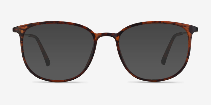Strike Matte Tortoise Plastic, MetalEyeglass Frames from EyeBuyDirect, with Tinted Lenses