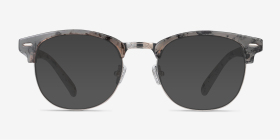 Roots Speckled Gray Plastic-metal Montures de lunettes de vue d'EyeBuyDirect, with Tinted Lenses
