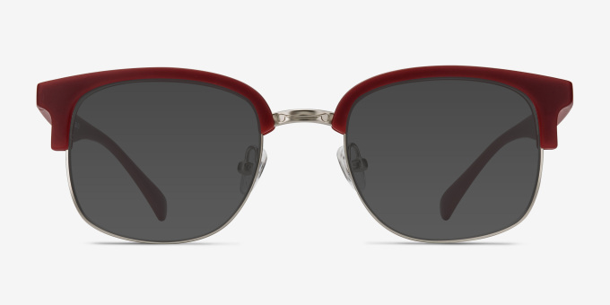 Yokote Matte Burgundy Plastic, MetalEyeglass Frames from EyeBuyDirect, with Tinted Lenses