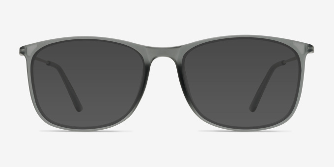 Hurricane Matte Gray Plastic, MetalEyeglass Frames from EyeBuyDirect, with Tinted Lenses
