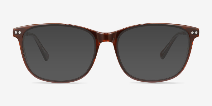 Grid Brown Acetate, MetalEyeglass Frames from EyeBuyDirect, with Tinted Lenses
