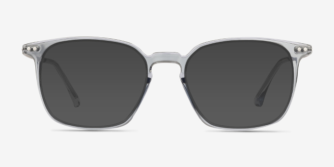 Ghostwriter Clear Blue Plastic, MetalEyeglass Frames from EyeBuyDirect, with Tinted Lenses