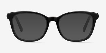 Progressive Eyeglasses Online with Mediumfit, Square, Full-Rim Acetate/ Metal Design — Kat in Black/burgundy/orange by Eyebuydirect - Lenses Included