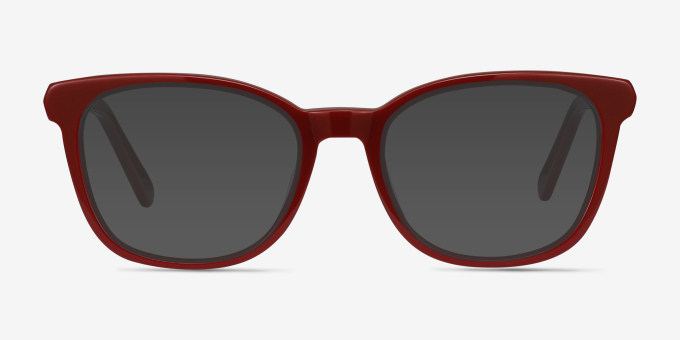 Kat Burgundy Acetate, MetalEyeglass Frames from EyeBuyDirect, with Tinted Lenses