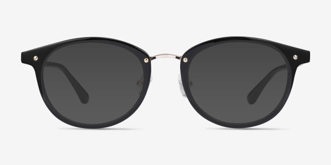 Fetching Black Golden Acetate, MetalEyeglass Frames from EyeBuyDirect, with Tinted Lenses