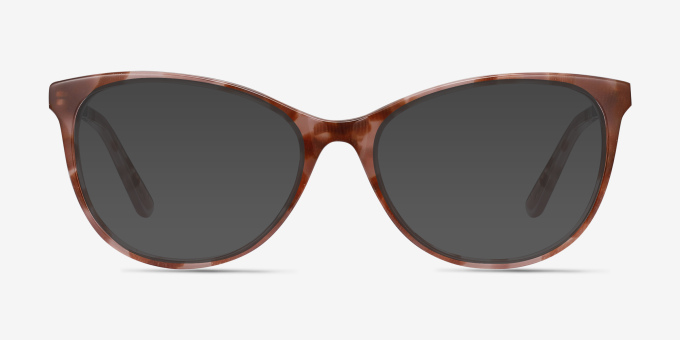 Cat's Meow Brown Floral Acetate, MetalEyeglass Frames from EyeBuyDirect, with Tinted Lenses