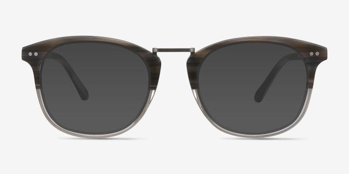 Era Gray Striped Acetate, MetalEyeglass Frames from EyeBuyDirect, with Tinted Lenses