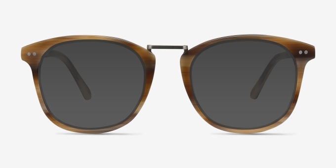 Era Brown Striped Acetate, MetalEyeglass Frames from EyeBuyDirect, with Tinted Lenses