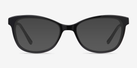 Ripple Noir Acetate-metal Montures de lunettes de vue d'EyeBuyDirect, with Tinted Lenses