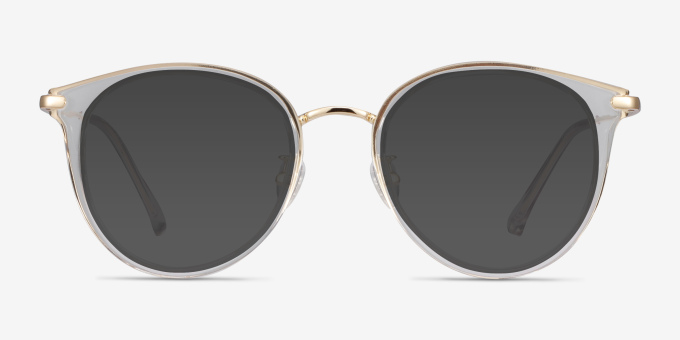 Hollie Clear Plastic, MetalEyeglass Frames from EyeBuyDirect, with Tinted Lenses
