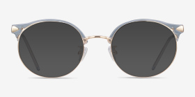 Moon River Clear Blue Plastic-metal Montures de lunettes de vue d'EyeBuyDirect, with Tinted Lenses