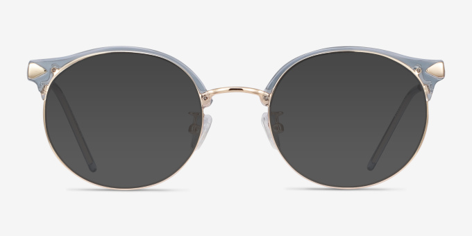 Moon River Clear Blue Plastic, MetalMontures de lunettes de vue d'EyeBuyDirect, Avec des Verres Teintés