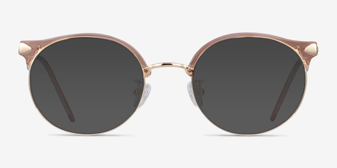 Moon River Clear Pink Plastic, MetalEyeglass Frames from EyeBuyDirect, with Tinted Lenses
