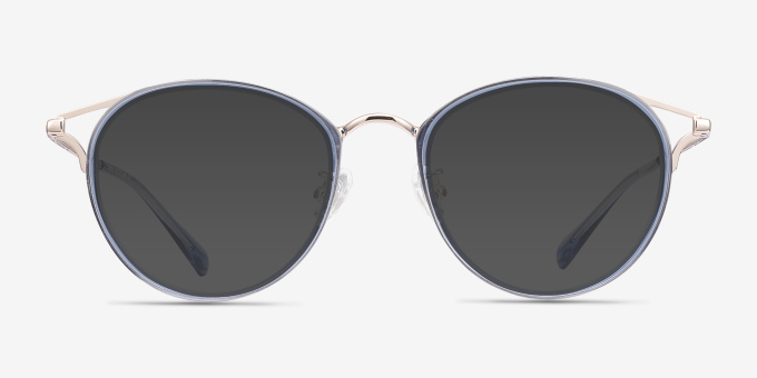 Dazzle Bleu Acetate, MetalMontures de lunettes de vue d'EyeBuyDirect, Avec des Verres Teintés