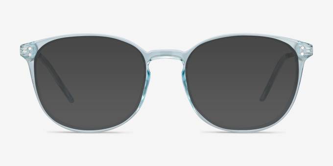 Spoken Clear Blue Plastic, MetalEyeglass Frames from EyeBuyDirect, with Tinted Lenses