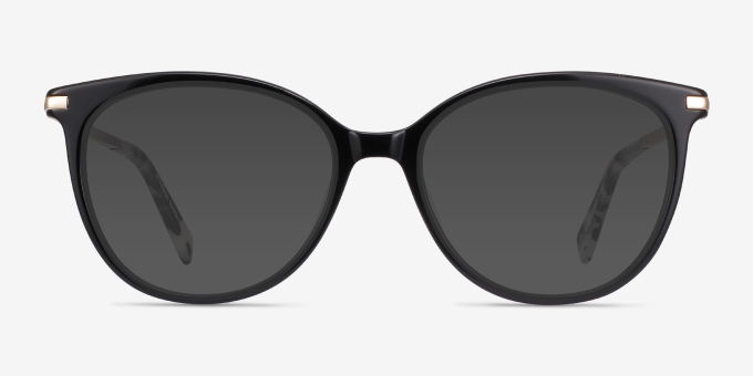 Attitude Black Acetate, MetalEyeglass Frames from EyeBuyDirect, with Tinted Lenses