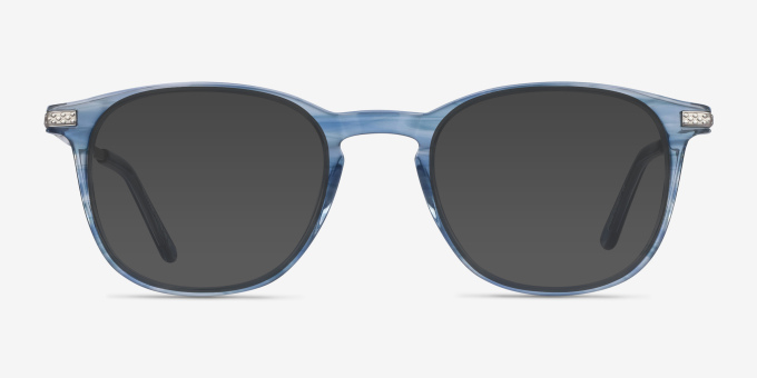 Toulouse Blue Acetate, MetalEyeglass Frames from EyeBuyDirect, with Tinted Lenses