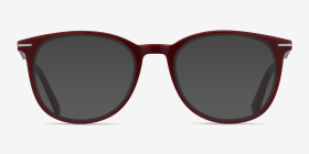 Ninah Burgundy Acetate-metal Montures de lunettes de vue d'EyeBuyDirect, with Tinted Lenses