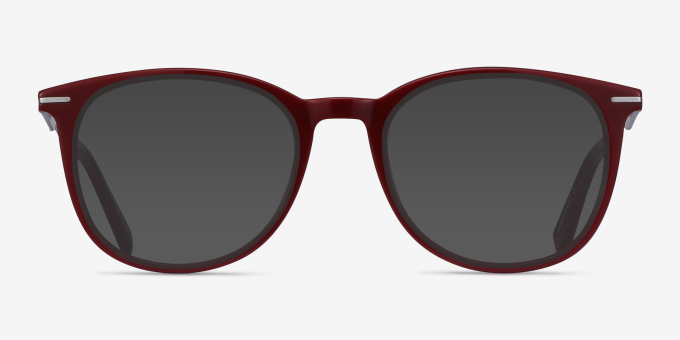 Ninah Burgundy Acetate, MetalEyeglass Frames from EyeBuyDirect, with Tinted Lenses