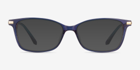 Vanda Bleu Acetate-metal Montures de lunettes de vue d'EyeBuyDirect, with Tinted Lenses