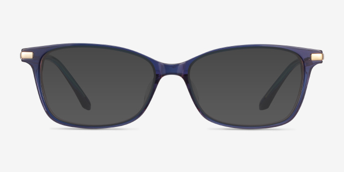 Vanda Bleu Acetate, MetalMontures de lunettes de vue d'EyeBuyDirect, Avec des Verres Teintés