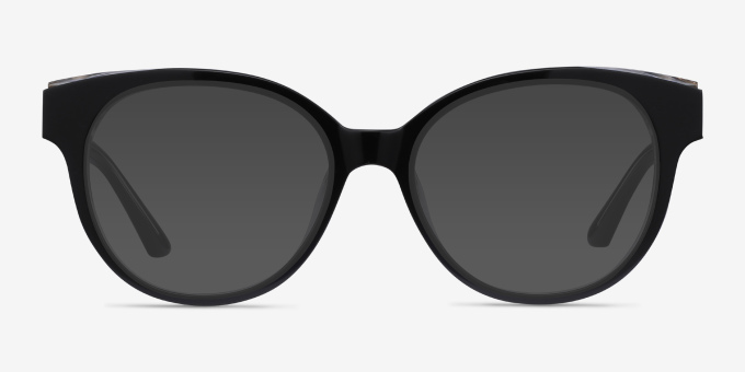 Vee Black AcetateEyeglass Frames from EyeBuyDirect, with Tinted Lenses
