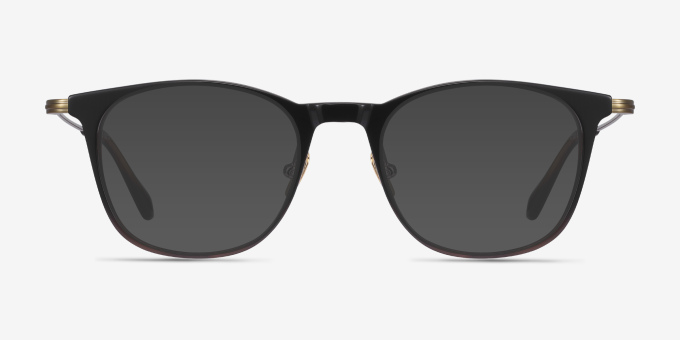 Walker Black Brown Acetate, MetalMontures de lunettes de vue d'EyeBuyDirect, Avec des Verres Teintés