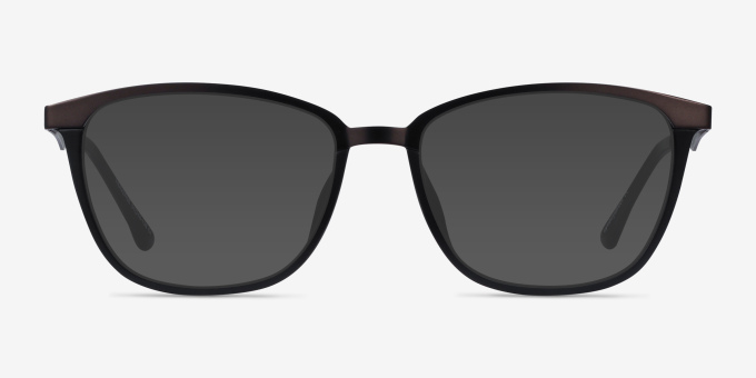 Traverse Gunmetal Black Acetate, MetalEyeglass Frames from EyeBuyDirect, with Tinted Lenses