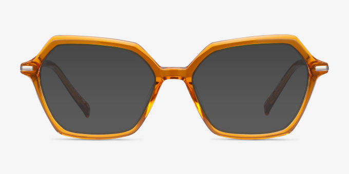 Carmel Mustard Acetate, MetalEyeglass Frames from EyeBuyDirect, with Tinted Lenses